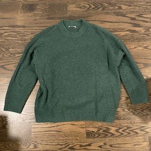 American Eagle Outfitters Forest Green Ribbed Crew Neck Sweater